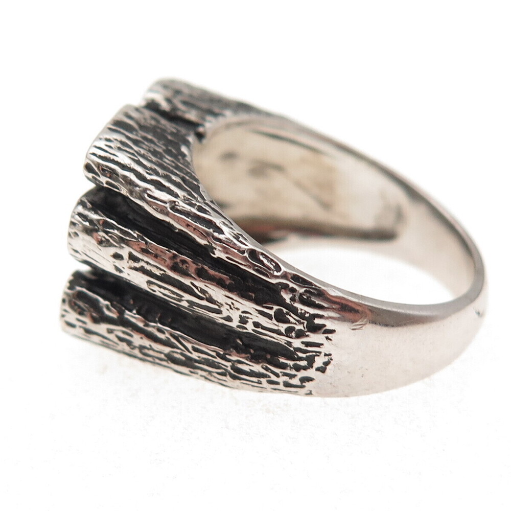 925 Sterling Silver Vintage Modernist Oxidized Ring Size 9.75 - Picture 4 of 8
